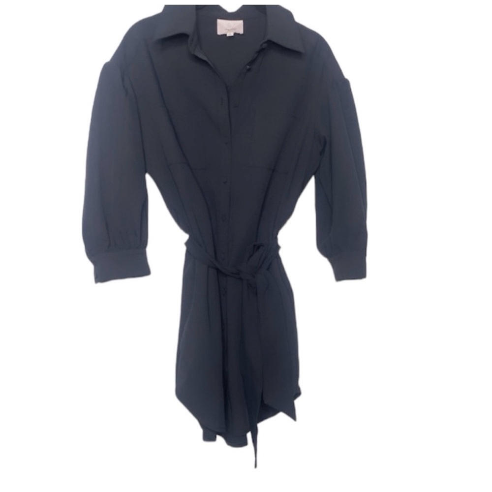Cinq a Sept Stacey black mini shirt dress size 2